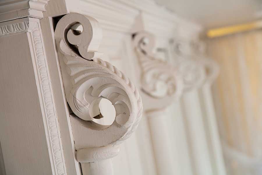 Carved corbels in the South Guest Room