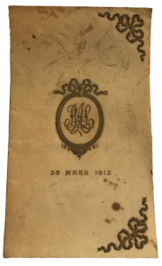 Doré’s Dance Card, 28 March 1912