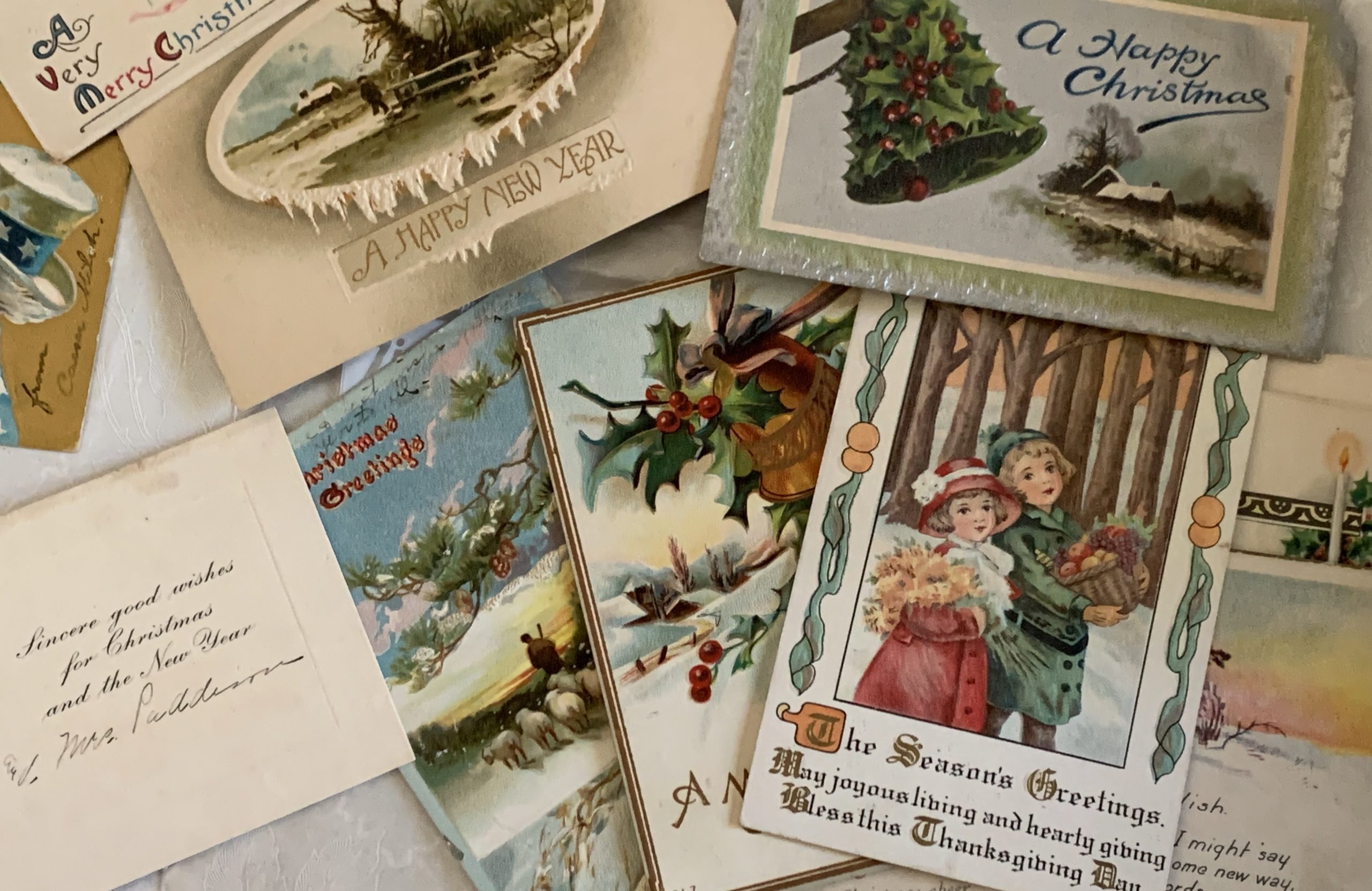 Some of the Christmas cards sent to the Körner family in the early 20th century.