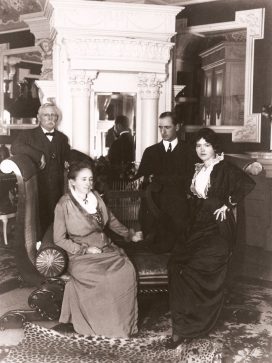 The Körner family in the Reception Room of Körner's Folly, circa 1910s.